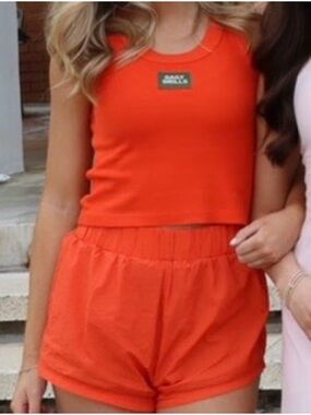 Daily Drills Orange Tank and Shorts Set- Small